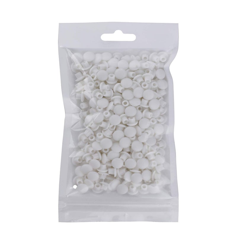 Bluecell Pack of 300pcs 5mm / 3/16" Plastic Hole Plug Button Top for Cabinet Cupboard Shelf (5mm, White) - Image 4